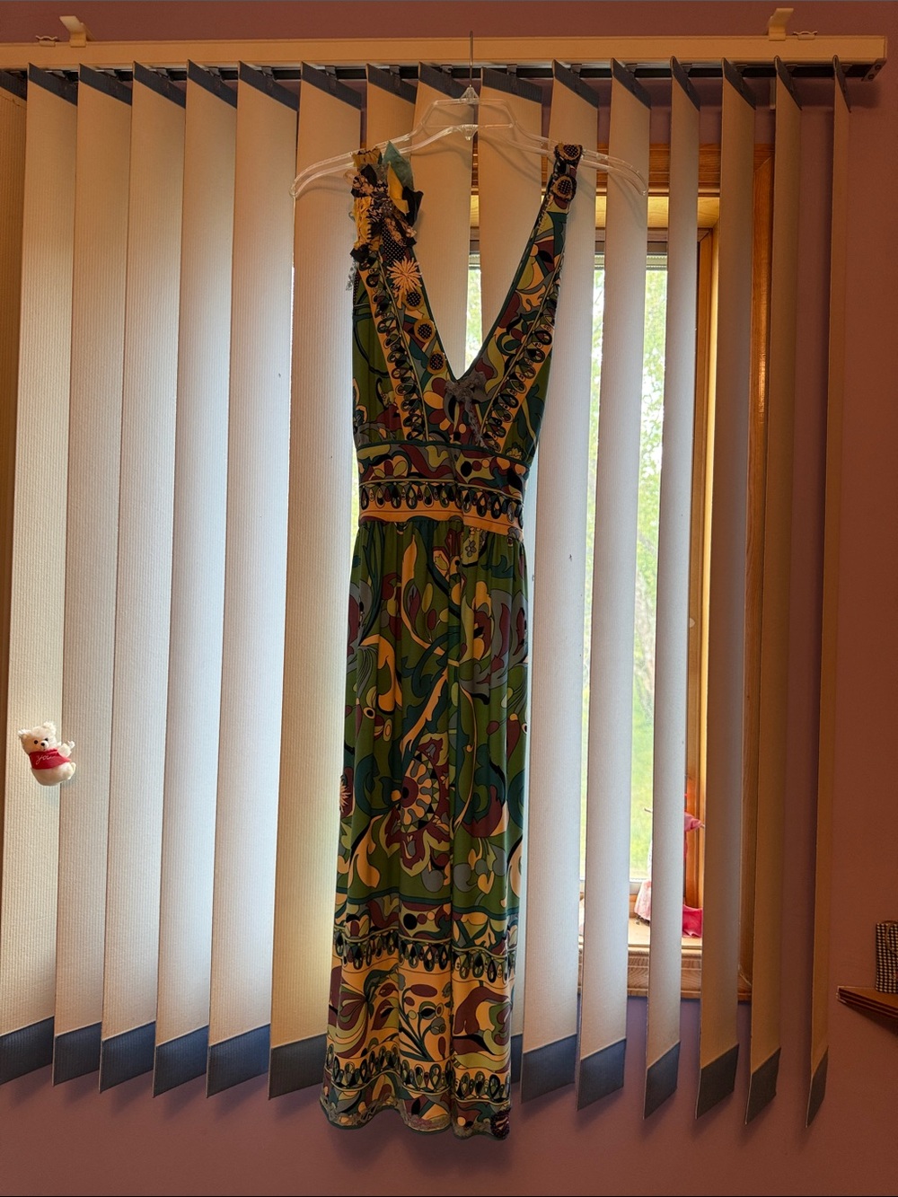 OOAK Green V-Neck Midi Dress